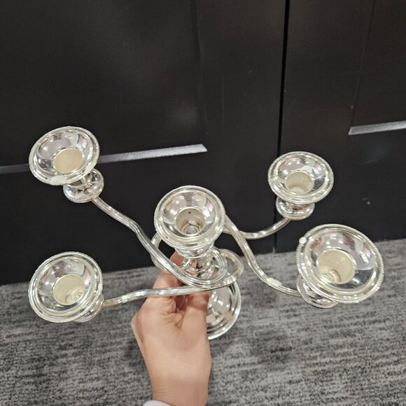 Vintage Silver Plated Candelabra 5 Candle Holders, Tall candlesticks - Picture 2 of 3